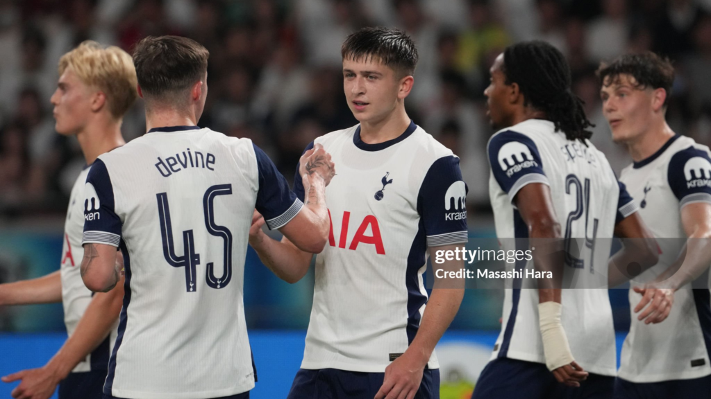 Tottenham players during a friendly